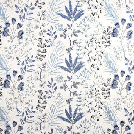 Field Of Sprigs Blue Jay by Carole Designer Fabric From The Heart 58% Cotton, 42% Polyester India 12 3/4" V, 26" H 51.75" - Swanky Fabrics -