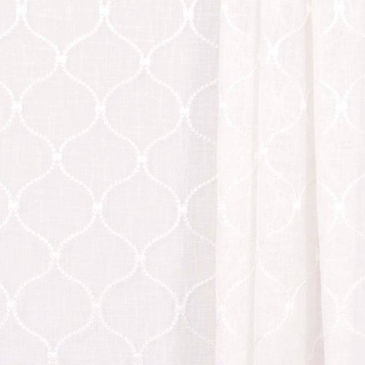 Rollover Ivory by Carole Designer Fabric Sheer Intrigue 100% Polyester India N/A Horizontal: 4 and Vertical: 4.375 51 - Swanky Fabrics -