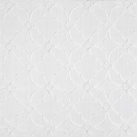 Wave Hello White by Carole Designer Fabric Earthbound 100% Polyester 30,000 Wyzenbeek Double Rubs 18 1/2" V, 6" H 53" - Swanky Fabrics -