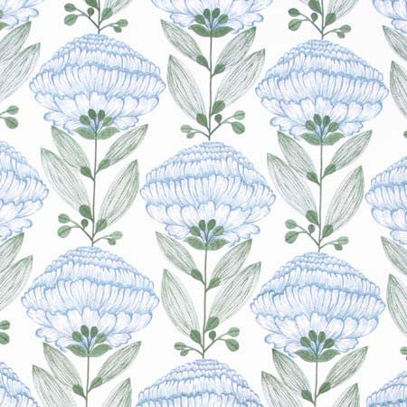 Allium Bloom Periwinkle by Carole Fabric Red Sea 76% Polyester, 24% Cotton India N/A Horizontal: 12 3/4" D and Vertical: 12 3/4" V 51" - Fabric Carolina -