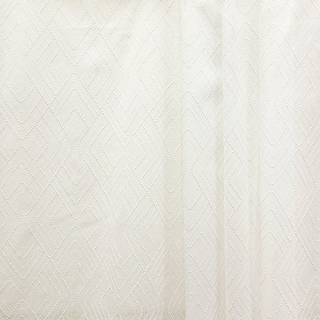 <p>Aim For It Ivory by Carole Fabric</p><p><strong>Required Minimum Quantity Purchase: 2 yards</strong></p><p>Book: Sheer Delight</p><p>Content: Base: 88% Polyester, 12% Cotton Embr: 100% Polyester</p><p>Origin: </p><p>Performance: N/A</p><p>Repeat: 12 1/2" V, 8 1/2" H</p><p>Width: 50 1/2*"</p>