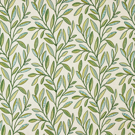 Role To Play Cucumber by Carole Designer Fabric Serene Green Base: 52% Cotton, 48% Polyester Embr: 60% Viscose, 28% Cotton, 12% Polyester 51,000 Wyzenbeek Double Rubs 9 1/2" V, 17 1/4" H 52" - Swanky Fabrics -