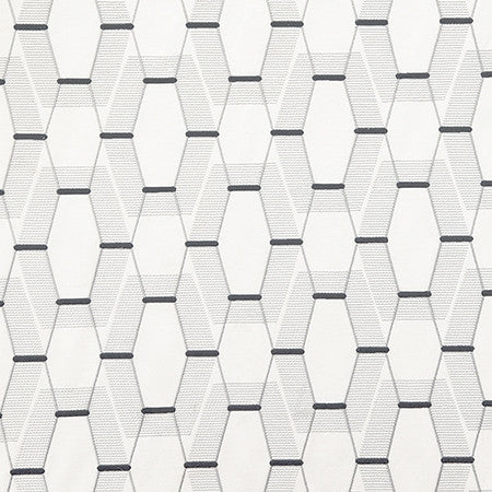 Lunch Date Grey by Carole Fabric Shape Shifter Base: 60% Cotton, 40% Poly Embr: 100% Poly India  11 1/4" V, 8 3/4" H 52"  - Fabric Carolina -