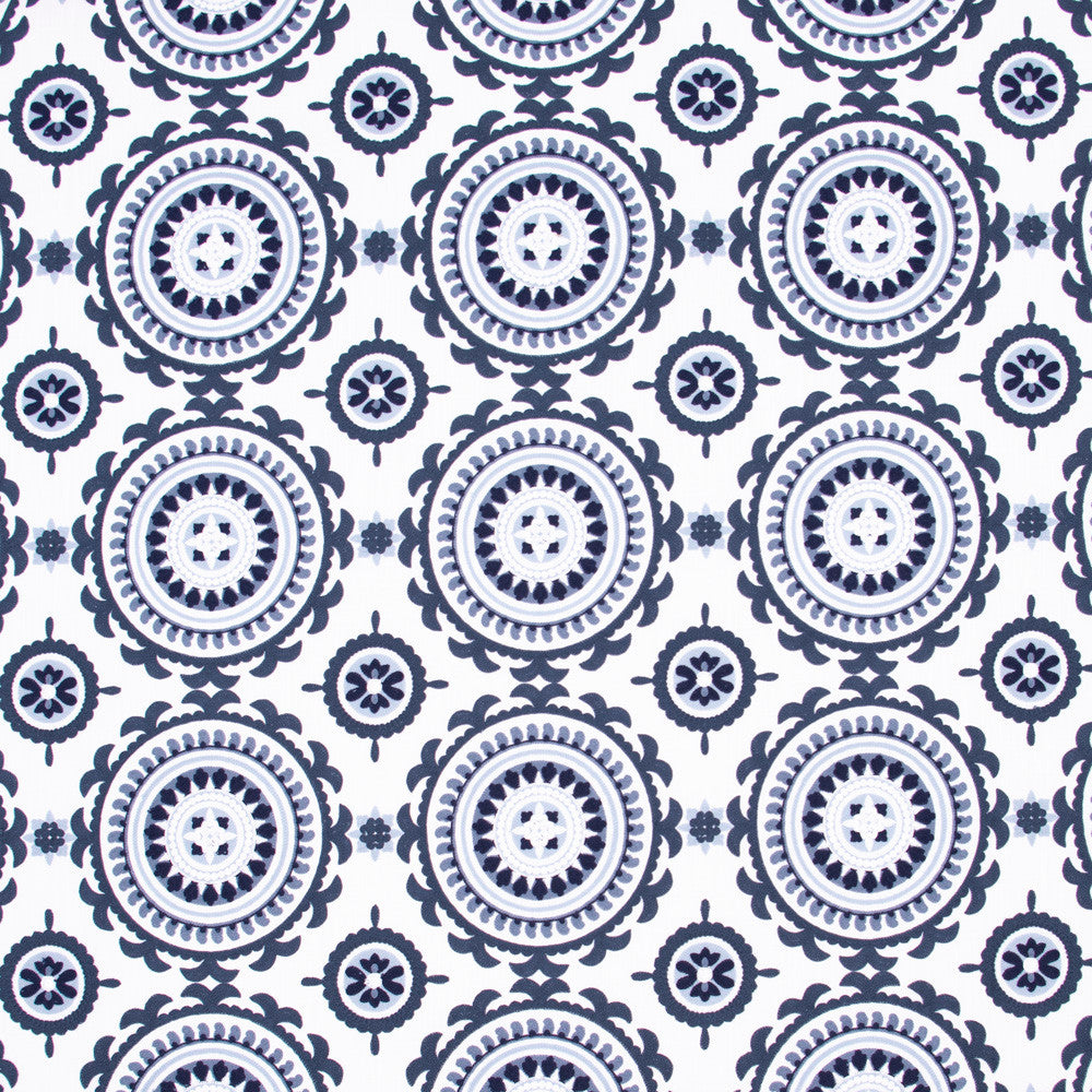 Suzanni Way Nautic by Carole Fabric Bluebird 84% Cotton, 16% Polyester India N/A Horizontal: 10.625 and Vertical: 9.5 51.5 - Fabric Carolina -