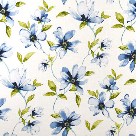 Nights In Georgia Indigo by Carole Designer Fabric Muse 100% Cotton Spain 27" V, 13 1/2" H HD 54" - Swanky Fabrics -