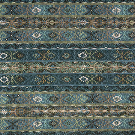 Richly Layered Blue Green by Carole Fabric Go West 100% Polyester 40,000 Wyzenbeek Double Rubs 20" V, 17 5/8" H 54" - Fabric Carolina -