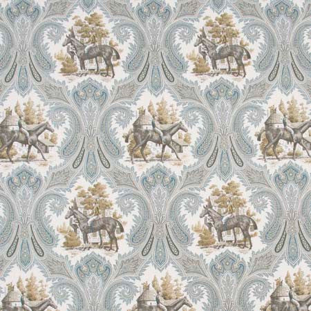 Horseman Putty by Carole Fabric Red Sea 100% Cotton -SSR Finished In USA 15,000 Wyzenbeek Double Rubs Horizontal: 13 1/2" and Vertical: 18" V 54" - Fabric Carolina -