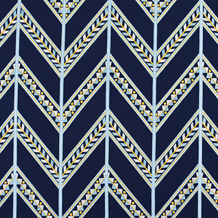 At This Moment Navy by Carole Fabric Bluebell 60% Polyester, 40% Cotton India  15 1/8" V, 12 3/8" H 50.75"  - Fabric Carolina -
