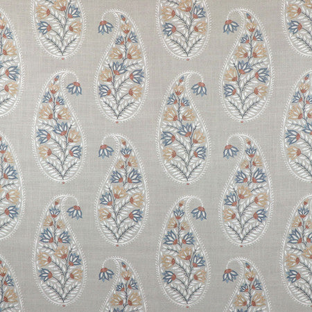 Drop Of Paisley Linen by Carole Designer Fabric Sunset Serenade 100% Polyester China 27" V, 13 1/2" H 54"" - Swanky Fabrics -