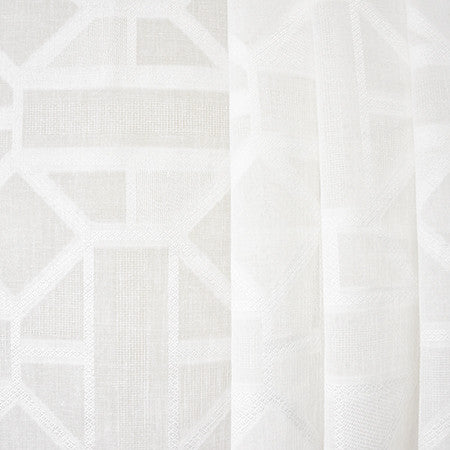 Into View White by Carole Fabric Sheer Luxury 100% Polyester TURKEY N/A 5 7/8" V, 15 1/8" H 118"  - Fabric Carolina -