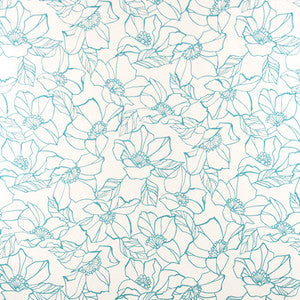 Flower Stencil Aqua by Carole Fabric