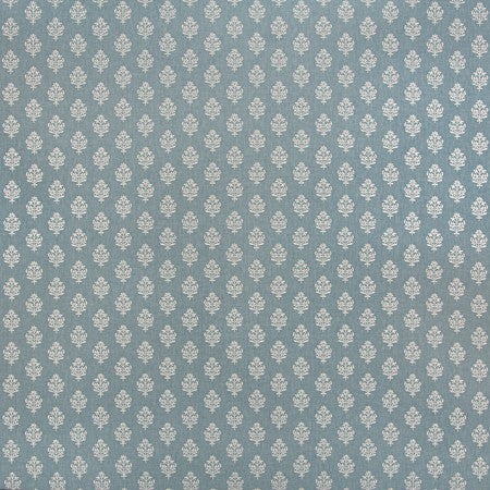 Small Garden Chambray by Carole Fabric Blue Crush Base: 50% Polyester, 50% Cotton Embr: 100% Polyester India  3 1/8" V, 2 1/8" H HD 52""  - Fabric Carolina -