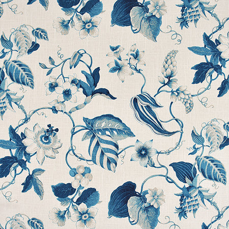 Believe In You Larkspur by Carole Designer Fabric Bluebell 55% Linen, 45% Rayon-SSR Printed & Finished In Usa 24,000 Wyzenbeek Double Rubs 27" V, 27" H HD 54" - Swanky Fabrics -