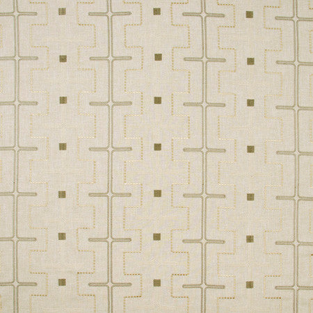 Maze Away Stone by Carole Designer Fabric Birch 70% Cotton, 25% Polyester, 5% Linen India Passes 50,000 Double Rubs Wyzenbeek Horizontal: 10 3/8" and Vertical: 5" V 52" - Swanky Fabrics -