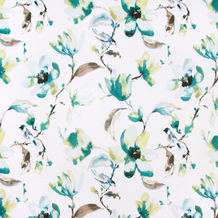 Perching Bird Mist by Carole Designer Fabric VIBRANCE 100% Cotton Spain Passes 30,000 Double Rubs Wyzenbeek </p><p>Repeat: 27" V, 27" H 54" - Swanky Fabrics -