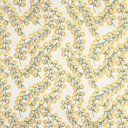 Needed Gold by Carole Designer Fabric Serene Green Base: 75% Cotton, 25% Polyester Embr: 100% Viscose N/A 9" V, 13 1/2" H 52" - Swanky Fabrics -