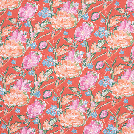 Lady In Waiting Cayenne by Carole Fabric Azalea 90% Cotton, 10% Linen Pakistan Passes 15,000 Double Rubs Wyzenbeek Horizontal: 27" and Vertical: 12 5/8" V 56" - Fabric Carolina -