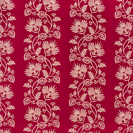 Love & Respect Scarlet by Carole Fabric Geranium 52% Polyester, 48% Cotton India N/A Horizontal: 12 1/2" and Vertical: 12 1/2" V 51" - Fabric Carolina -