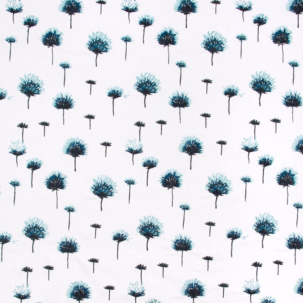 Wishing Field Cyan by Carole Fabric Vibrance 100% Cotton India N/A Horizontal: 1225 and Vertical: 155 52 - Fabric Carolina -