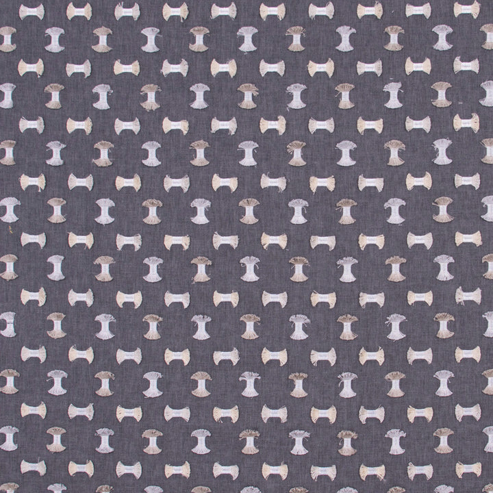 Pick A Bow Gunmetal by Carole Fabric White Smoke 50% Polyester, 50% Cotton India Passes 25,000 Double Rubs Wyzenbeek Horizontal: 6.25 and Vertical: 5.25 52 - Fabric Carolina -