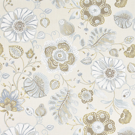 Art Of Being Oyster by Carole Fabric Bluebell 59% Cotton, 41% Polyester-Light Latex Backing China  23 3/4" V, 27 1/2" H 54"  - Fabric Carolina -