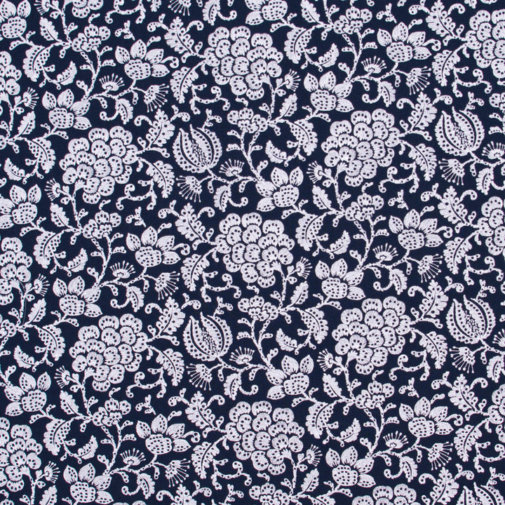 Simply Attractive Navy by Carole Designer Fabric Bluebird 52% Polyester, 48% Cotton India Passes 51,000 Double Rubs Wyzenbeek Horizontal: 13 and Vertical: 9.5 52 - Swanky Fabrics -