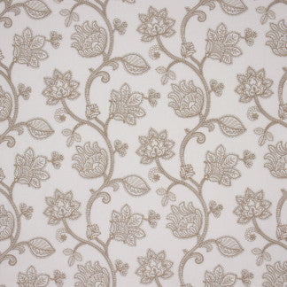 Expansive Garden Taupe by Carole Fabric Pink Diamonds 65% Cotton, 28% Viscose, 7% Polyester India N/A Horizontal: 15 1/2" and Vertical: 25 1/4" V 51" - Fabric Carolina -