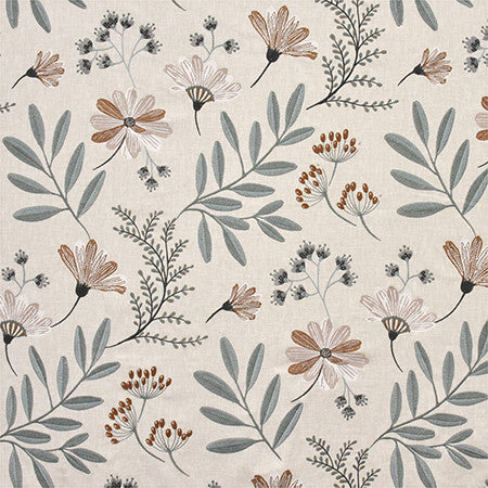 Time To Choose Jade by Carole Fabric Wallflower Base: 50% Poly, 50% Cotton. Embr: 62% Poly, 38% Cotton INDIA N/A 31" V, 25" H HD 51"  - Fabric Carolina -