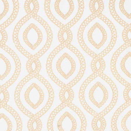 Historic District Dune by Carole Designer Fabric Earthbound Base: 68% Polyester, 21% Linen, 11% Cotton Embr: 100% Polyester 51,000 Wyzenbeek Double Rubs 6 1/4" V, 3 1/4" H HD 54" - Swanky Fabrics -