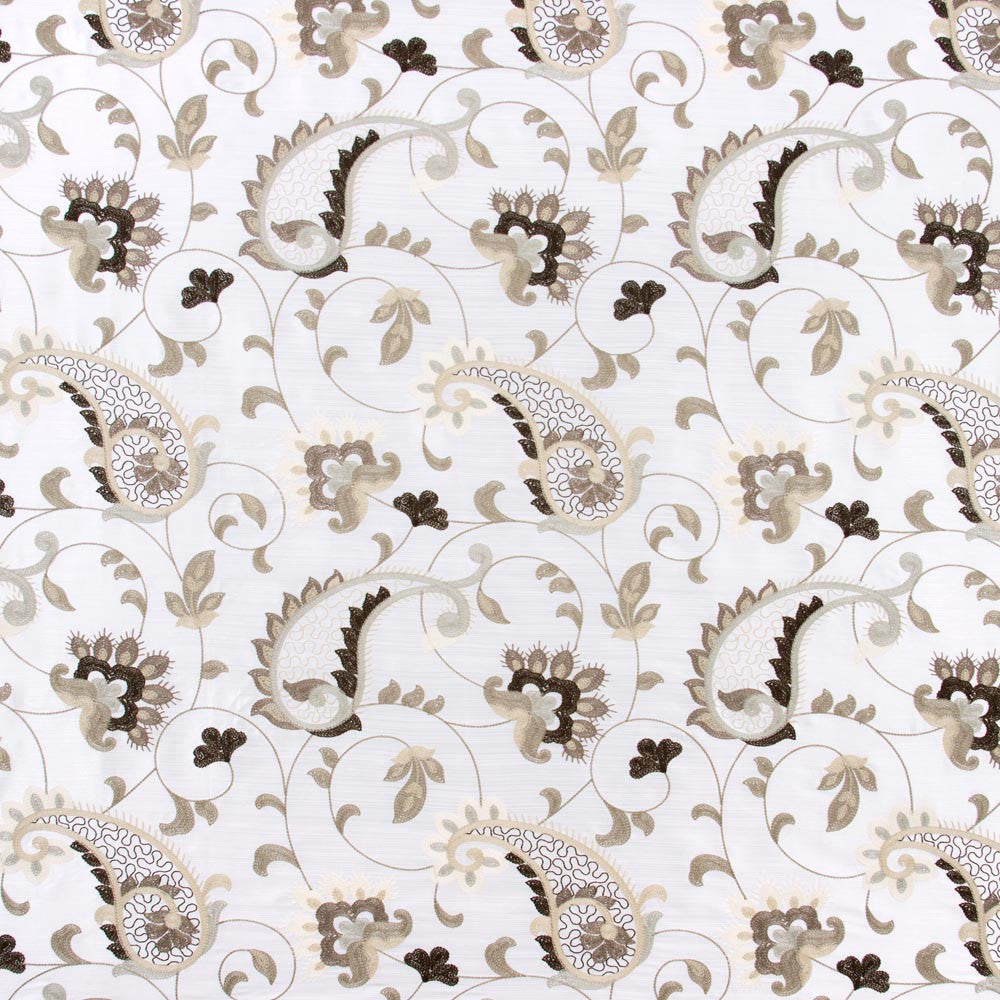 Garden Blooms Pearl by Carole Fabric Onyx & Ivory 100% Polyester India N/A Horizontal: 17 and Vertical: 18 51 - Fabric Carolina -