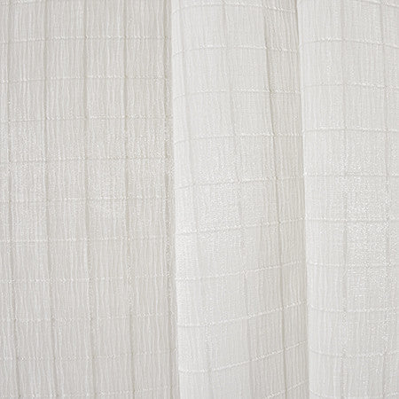 Square One White by Carole Fabric Sheer Luxury 66% Cotton, 34% Polyester INDIA  1 1/4" V, 1 3/8" H 116"  - Fabric Carolina -
