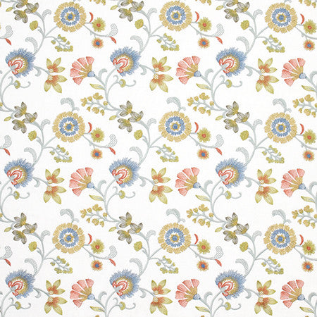 Always There Carnival by Carole Fabric Wallflower Base: 52% Cotton, 48% Polyester. Embr: 100% Poly INDIA 15,000 Wyzenbeek Double Rubs 9 1/4" V, 8 3/4" H 52.5"  - Fabric Carolina -