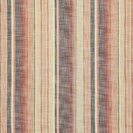 Boardwalk Stripe Henna Blue by Carole Fabric Dawn & Dusk 100% Polyester India  13 1/2" H 55"  - Fabric Carolina -