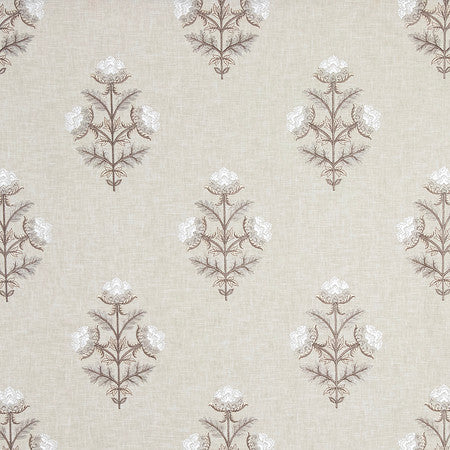 Make An Entrance Truffle by Carole Fabric Earthbound Base: 52% Polyester, 48% Cotton Embr: 100% Viscose 50,000 Wyzenbeek Double Rubs 12 3/4" V, 6 1/2"H HD 51" - Fabric Carolina -