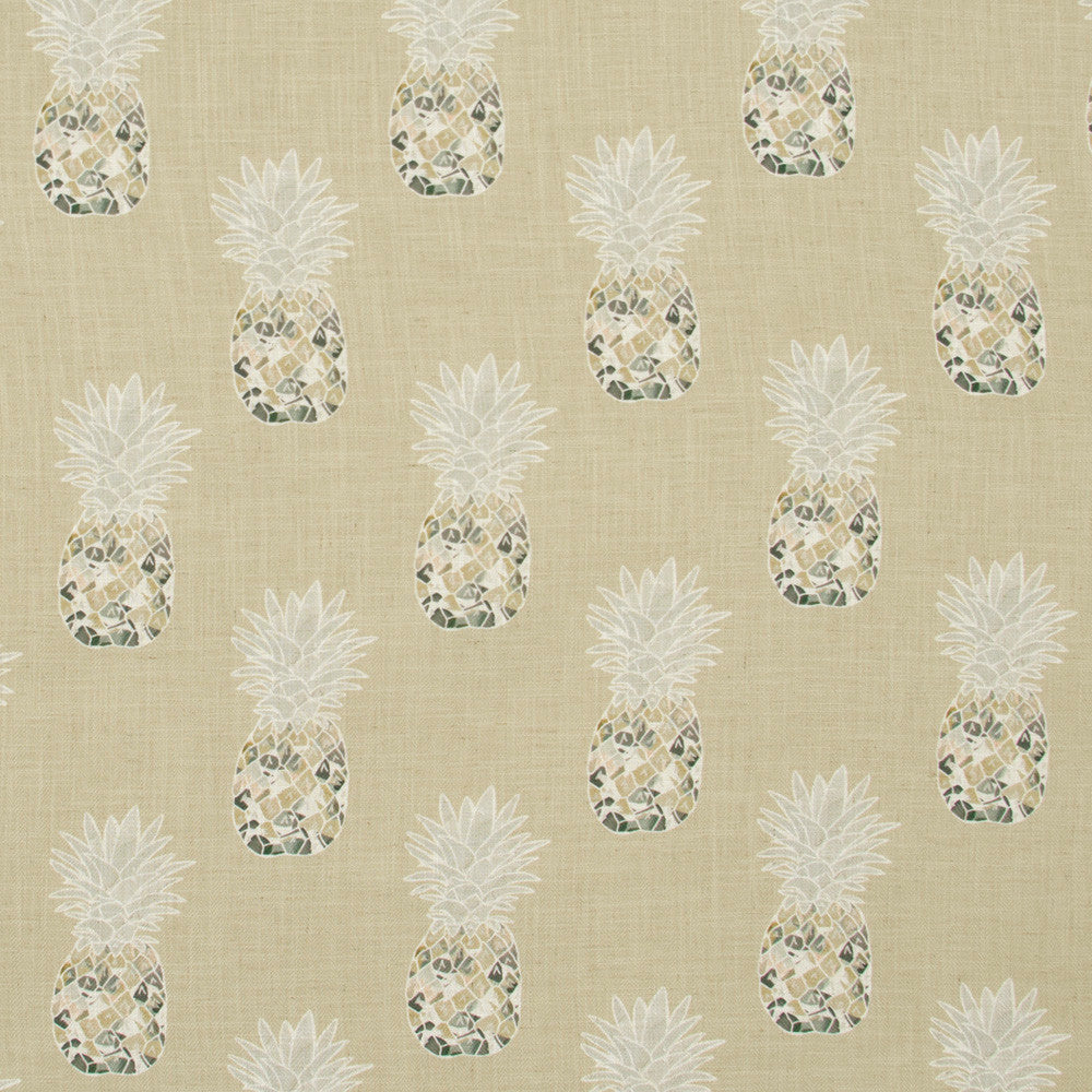 Happy Pineapple Straw by Carole Fabric Lemongrass 95% Polyester, 5% Linen China Passes 50,000 Double Rubs Wyzenbeek Horizontal: 8.75 and Vertical: 10.5 58 - Fabric Carolina -