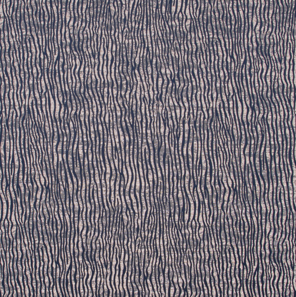 River Flows Navy by Carole Designer Fabric Jungle Safari 100% Polyester China Passes 85,000 Double Rubs Wyzenbeek Horizontal: 14 and Vertical: 17 55 - Swanky Fabrics -