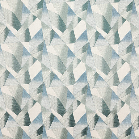 See The Effect Aquamarine by Carole Designer Fabric Dewdrop Base: 50% Polyester, 50% Cotton, Embr: 100% Polyester India 6 5/8" V, 6 3/8" H 52" - Swanky Fabrics -