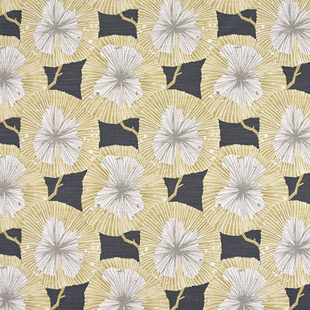 Behind The Leaves Charcoal by Carole Designer Fabric Moonstone 100% Cotton-SSR Pakistan 12 5/8" V, 13 1/2" H 54" - Swanky Fabrics -