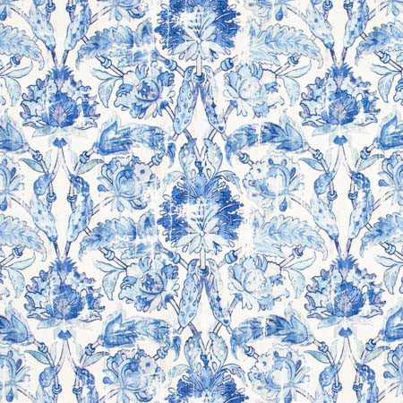 Grove Garden Porcelain Blue by Carole Fabric Red Sea 100% Polyester India 50,000 Wyzenbeek Double Rubs </p><p>Repeat: 19 1/8" V, 27 1/2" H 56 1/4" - Fabric Carolina -