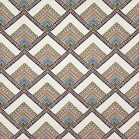 Originality Madras by Carole Fabric Hidden Treasure 36% Polyester, 26% Cotton, 22% Viscose, 16% Linen China  11 1/2" V, 6 1/2" H HD 54"  - Fabric Carolina -
