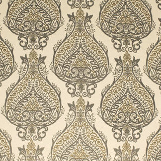 Vigorous Grey by Carole Designer Fabric A Natural Miz 100% COTTON INDIA N/A Horizontal: 17" and Vertical: 16 1/2"V 54" - Swanky Fabrics -