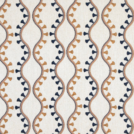 Office Party Copper by Carole Designer Fabric Making Waves 50% Polyester, 40% Cotton, 10% Linen N/A 5 1/2" V, 5 1/2" H 52" - Swanky Fabrics -