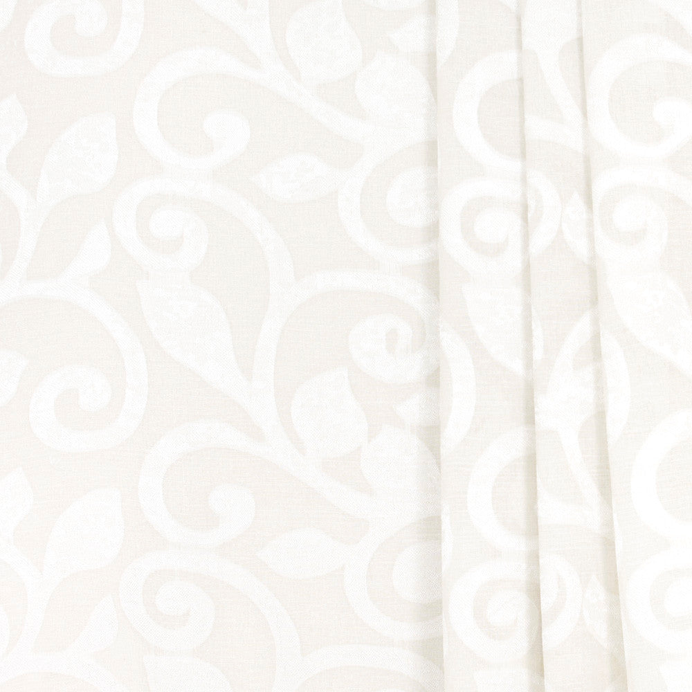 Scroll Away Ivory by Carole Fabric Sheer Marvel 90% Polyester, 10% Linen CHINA N/A Horizontal: 1475 and Vertical: 20875 118 - Fabric Carolina -