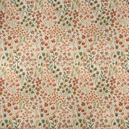 Forget About It Persimmon by Carole Designer Fabric Sunset Serenade 100% Cotton India 25 3/4" V, 13 7/8" H 55"" - Swanky Fabrics -