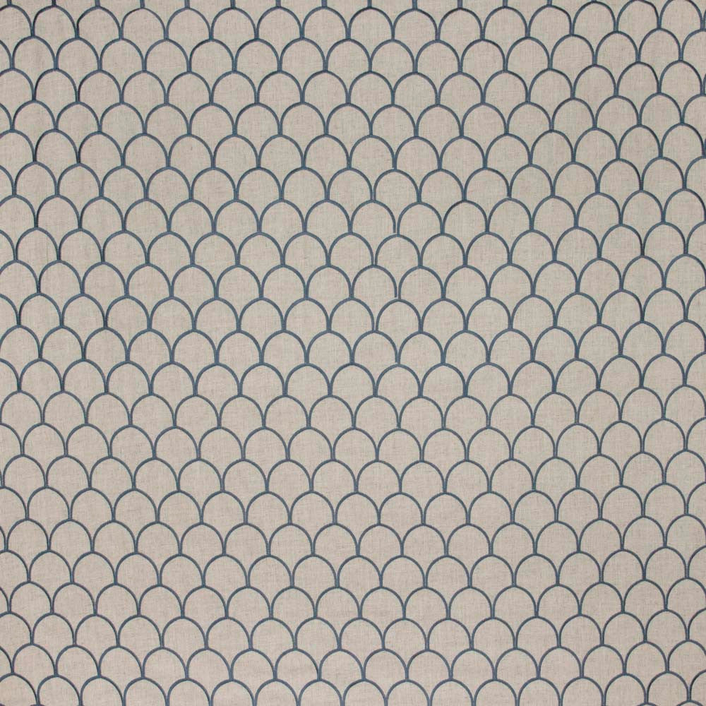 Around The Bend River by Carole Fabric French Navy 88% Polyester, 7% Rayon, 5% Linen China Passes 60,000 Double Rubs Wyzenbeek Horizontal: 275 and Vertical: 4 54 - Fabric Carolina -