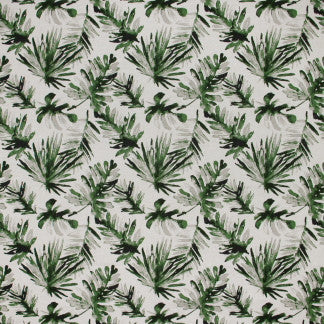 Vacation Dreams Palm by Carole Fabric Emerald Ocean 85% Cotton, 15% Linen USA Passes 60,000 Double Rubs Wyzenbeek </p><p>Repeat: 13 1/4" V, 13 1/2" H 56" - Fabric Carolina -