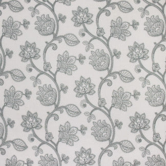 Expansive Garden Tidewater by Carole Fabric Reflection Pool 65% Cotton, 28% Viscose, 7% Polyester India N/A </p><p>Repeat: 25 1/4" V, 15 1/2" H 51" - Fabric Carolina -