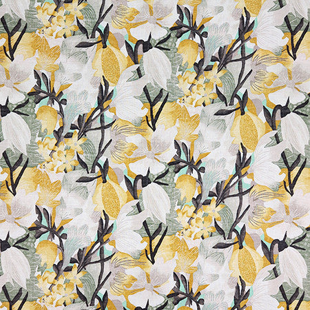 Juanita Gold by Carole Designer Fabric First Impressions 55% Linen, 45% Viscose-Washed UK 17 1/2" V, 18" H HD 55" - Swanky Fabrics -