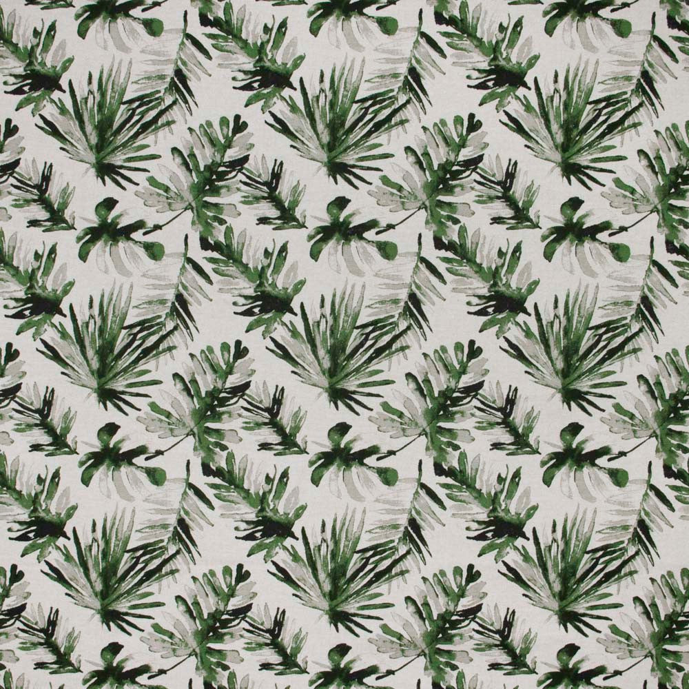 Vacation Dreams Palm by Carole Fabric Emerald Ocean 85% Cotton, 15% Linen USA Passes 60,000 Double Rubs Wyzenbeek Horizontal: 135 and Vertical: 1325 56 - Fabric Carolina -