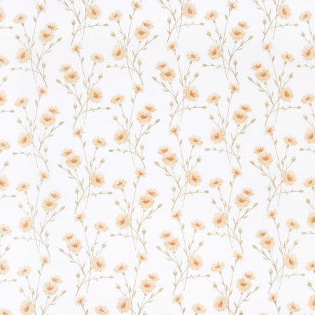 Place To Rest Daisy by Carole Fabric COCONUT CREAM 52% Cotton, 48% Polyester India Passes 30,000 Double Rubs Wyzenbeek Horizontal: 10 3/8" and Vertical: 9 1/4" V 52" - Fabric Carolina -